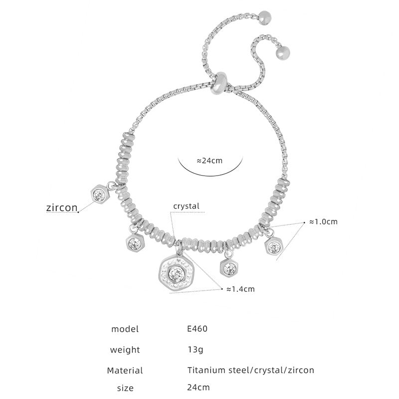 Wholesale Butterfly Heart Round Titanium Steel Bracelet